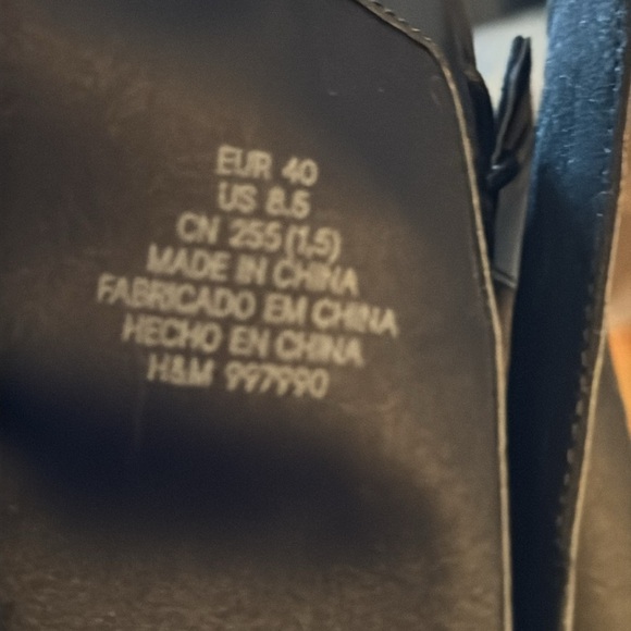 H&M black faux suede knee high back lace up detail soft boots Sz 40 US 8 1/2 - Picture 9 of 9